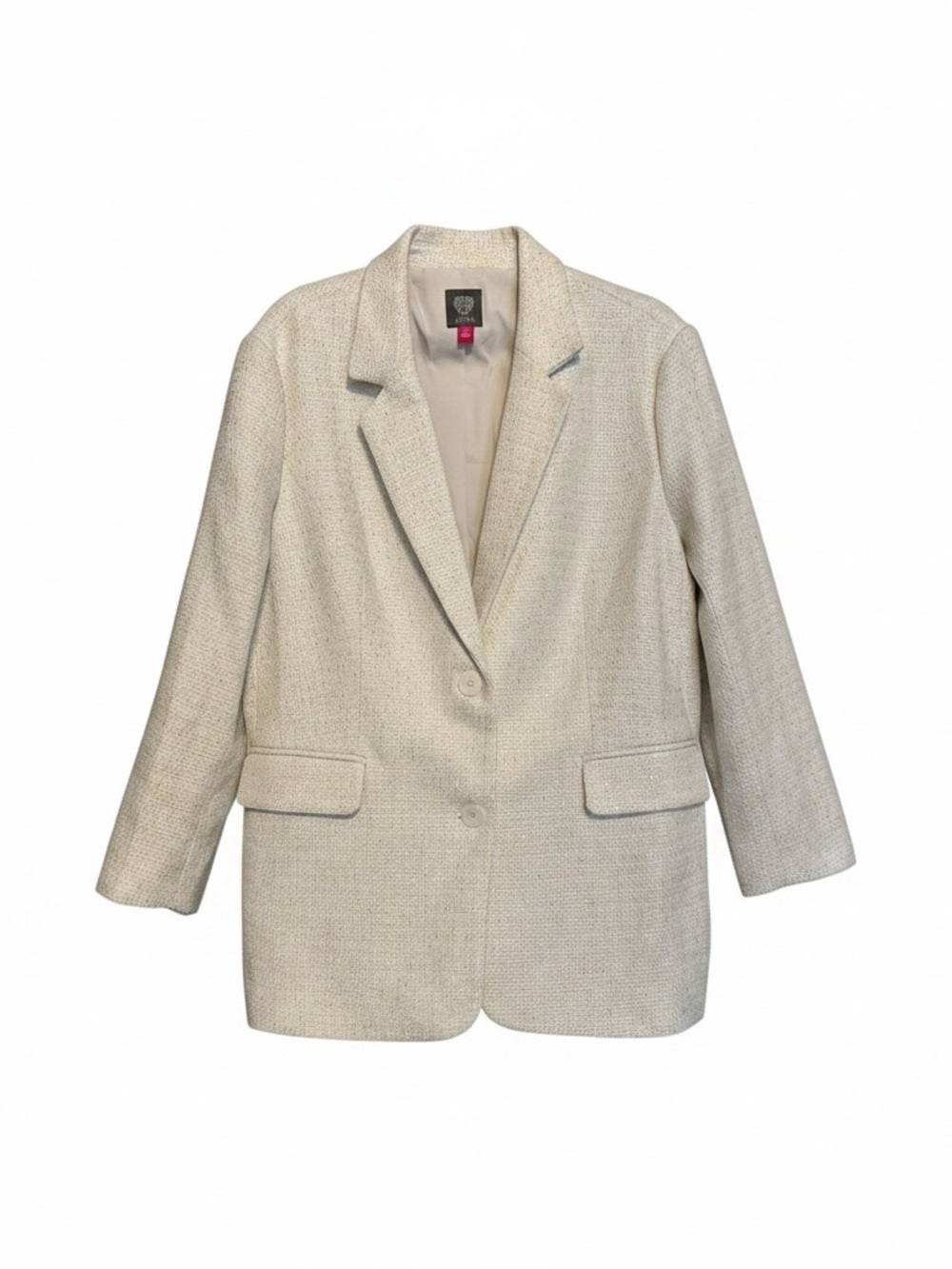 Vince Camuto New Romantic Metallic Tweed Blazer Size 6 NWT Ivory Gold